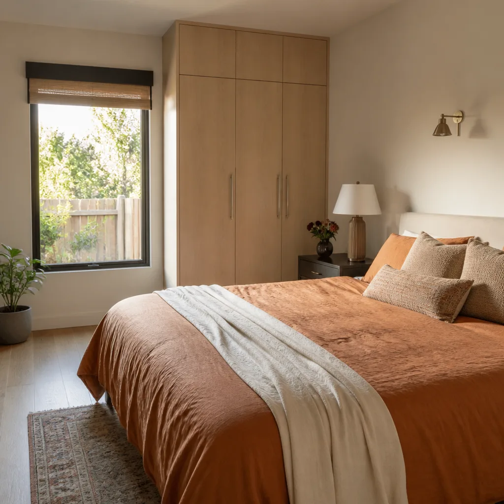 The bedroom inside a new ADU
